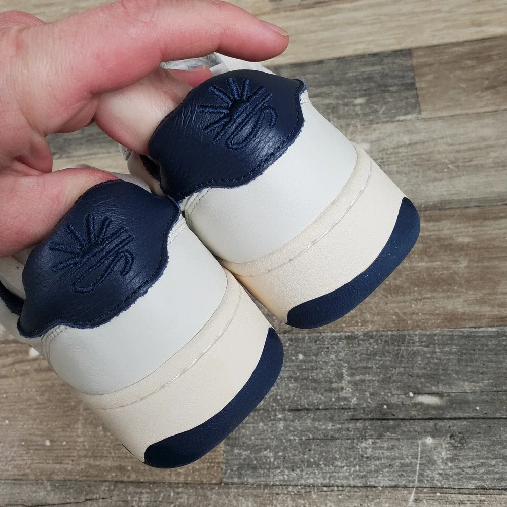 Soludos Roma Womens Shoes‎ Sz 6.5 White Navy Leather Low Top Casual Sneakers